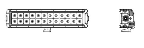 CREE Chip Dual Row LED Light Bar 13,5 Inch 72W 6480lm Untuk Truk Mobil