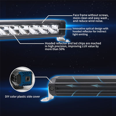 Kendaraan 45mm Slim Baris Tunggal Lampu LED Bar 6pcs * 3w Osram Anti Shock ODM OEM