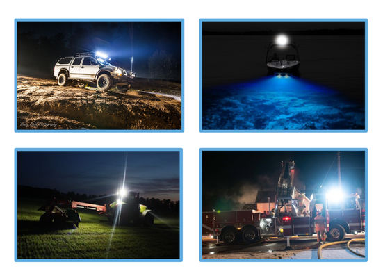 1920lm Dua Pcs Lampu Kerja LED Banjir 24W Untuk Sepeda Motor