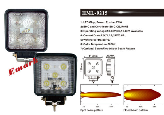 4Pcs 15w 1220LM Lampu Kabut LED Spot E-Mark Lampu Kerja LED